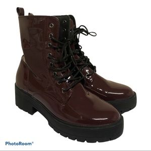 Forever 21 Burgundy Combat Boot